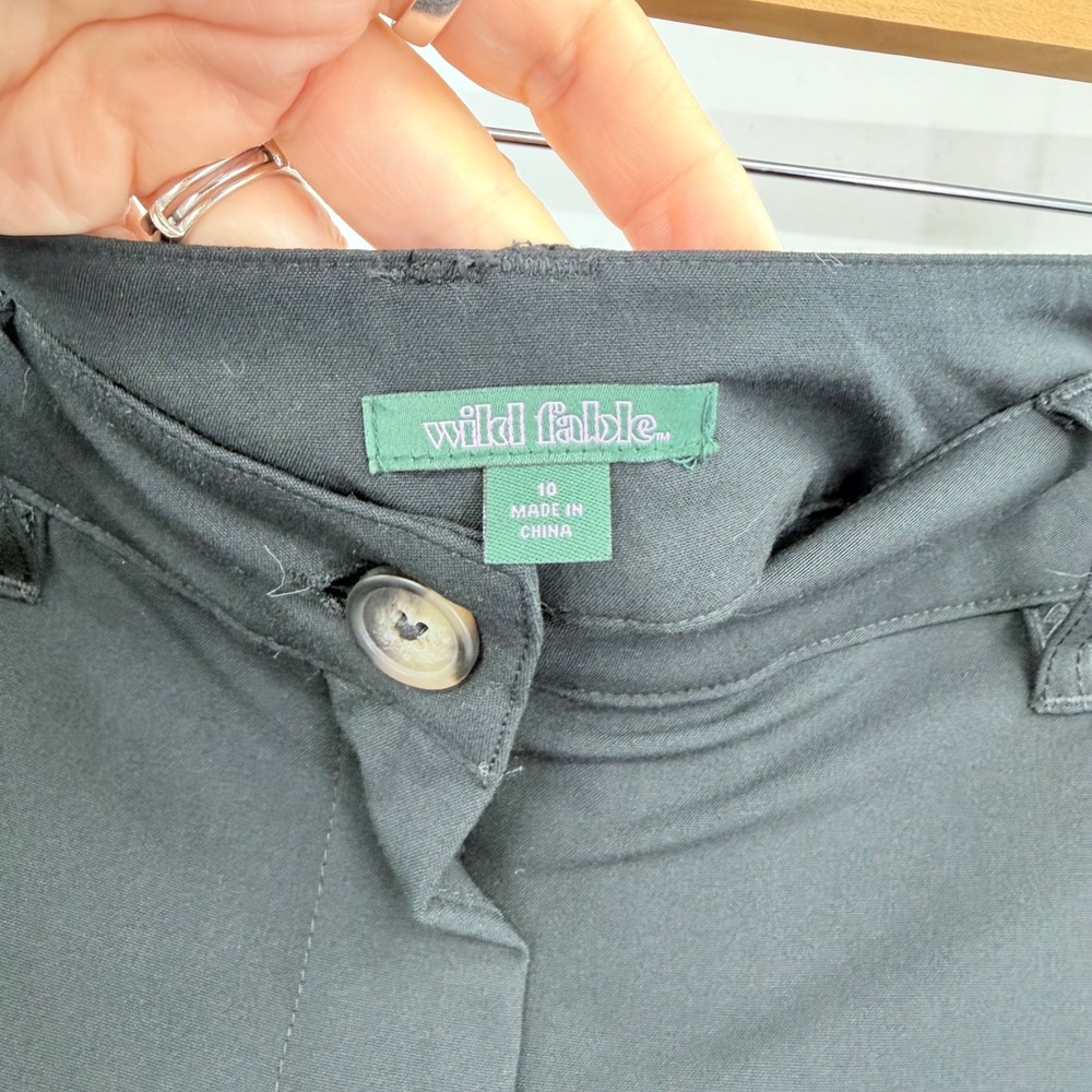 Wild Fable Womens High-Rise Pleated Wide Leg Trousers Black Size 10 NWT - Picture 3 of 4